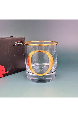 Perlotus O Harfli Gold Altın Yaldızlı Viski Kadeh Bardak Jumbo Serisi Beyaz