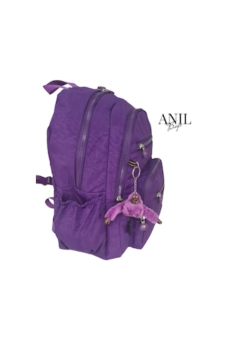 Anılbags Krinkıl Mor Kumaş Suya Dayanıklı Klinkır Sırt Çantası/laptop Mor