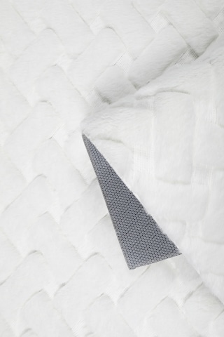 Desenli Tavşan Tüyü Yumuşak 2 Li Banyo Paspası Kaymaz Tabanlı Klozet Takımı Krem Krem