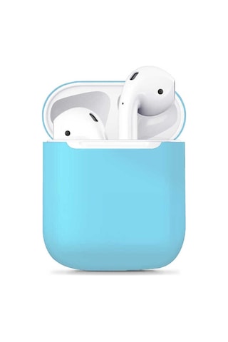 Apple AirPods Uyumlu Kılıf Zore Airbag 13 Silikon Mavi