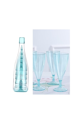 Mavi Seyahat Şampanya Bardakları İçecek Kokteyli Saklama Şişesi