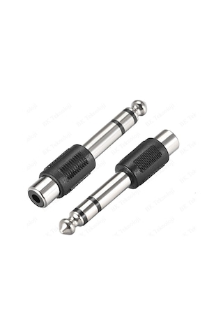 6.35mm 1/4" Stereo Fiş Erkek - RCA Dişi Ses Jakı Dönüştürücü Adap