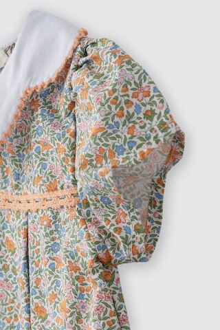 Panço Liberty Kumaş Çiçek Desenli Yenidoğan Elbise Turuncu 5611GN26001