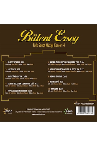 Bülent Ersoy - Türk Sanat Müziği Konseri 4 Cd