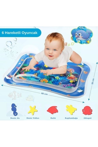 Bebek Su Oyun Matı Tummy Time Karın Üstü Aktivite Zamanı Aktivite Matı