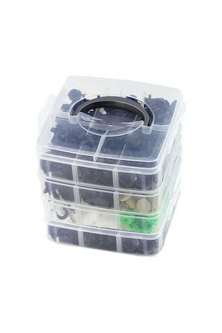 Moveevo 620 Parça Plastik Bağlantı Klipsi Seti - 930g, 190x190x150mm, Panel Çıkarma Aleti Dahil