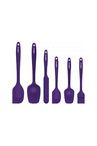 Dayanıklı Yanmaz Yapışmaz Silikon Spatula Seti 6 Parça Turuncu Genel