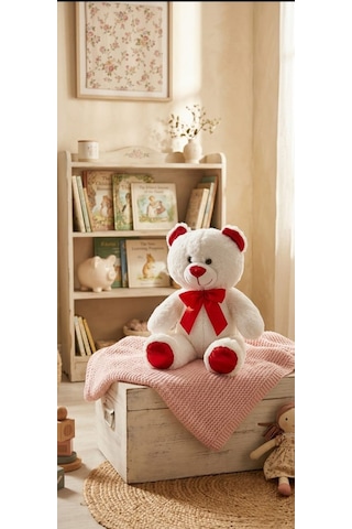 Peluş Uzun Parlak Ayı 50 Cm Beyaz
