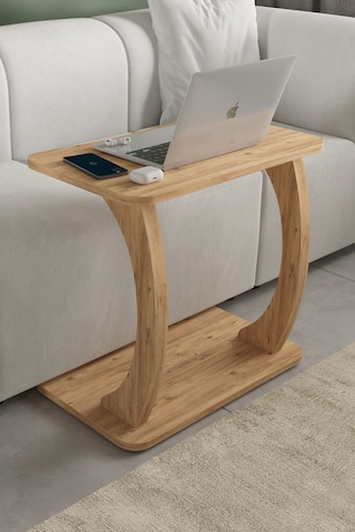 Desk Çalışma Sehpası, Laptop Sehpası, Çift Ayaklı Geniş Yüzey Atlantik Çam