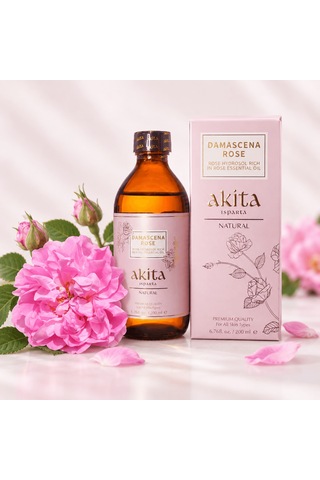 Akita Doğal Yağı Alınmamış Gül Suyu Cam Şişe 3 x 200 ML