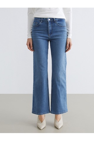 Lcwaıkıkı Classic Mavi Yüksek Bel Wideleg Kadın Jean Pantolon