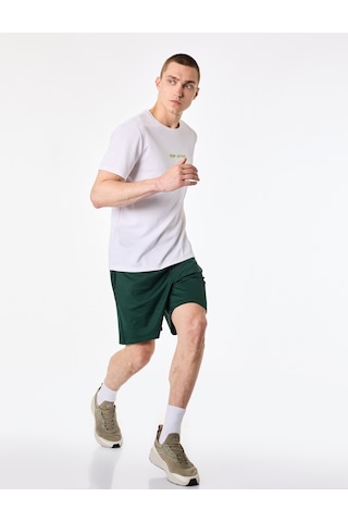 Koton Straight Fit Dokulu Cepli Beli Bağcıklı Spor Şort Yeşil 6sam40096nk