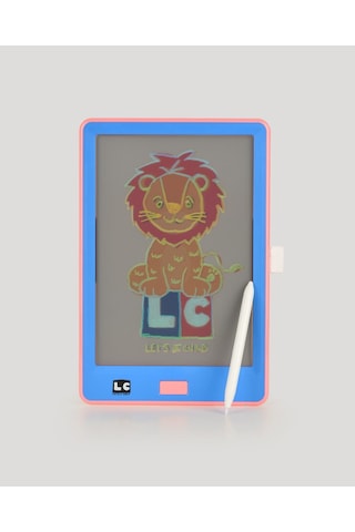 10 İnch Şeffaf Lcd Dijital 4 Adet Çizim Kartlı Tablet-mavi Mavi