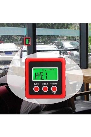 Dancemonkey 3 Düğmeli Mini Hassas Dijital Eğim Ölçer / İnklinometre Kırmızı Diğer