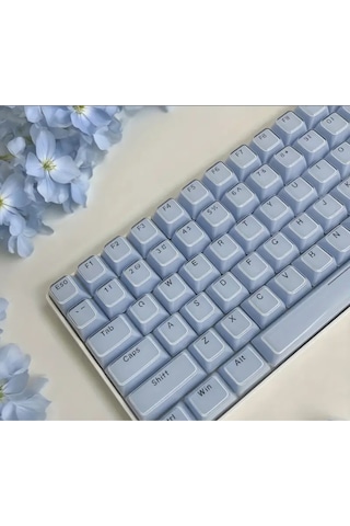 Mekanik Klavye Keycap -136 Tuşlu Kristal Yarı Saydam Mavi Tuş Takımı