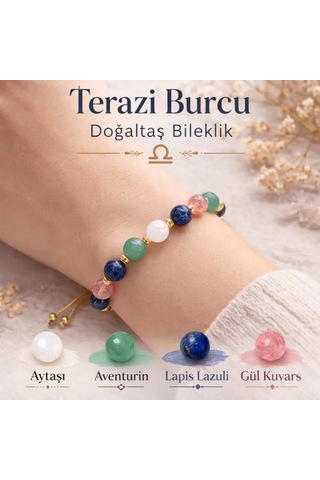 Doğaltaş Terazi Burcu Bileklik Çok Renkli