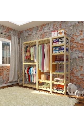 Need - Açık Ahşap Elbise Dolabı