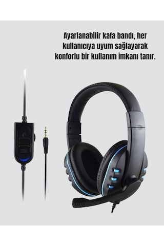 Stereo Mikrofonlu Kablolu Oyun Kulaklığı - Konforlu Ve Net Ses İletimi