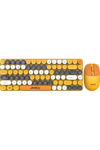 Jedel Ws682b Retro Tasarım Kablosuz Klavye Mouse Seti - Bluetooth + 2.4ghz Çift Modlu Lazer