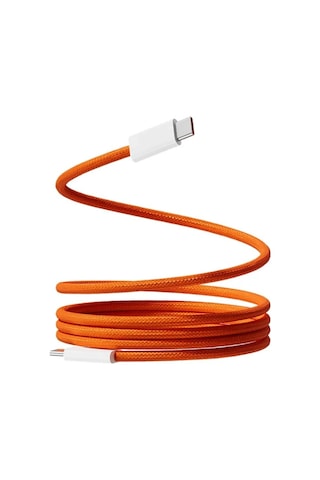 Schitec 60w AppleiPhone Uyumlu Type-c To Type-c Örgülü Hızlı Data Ve Şarj Kablosu Ve Sim İğnesi Turuncu