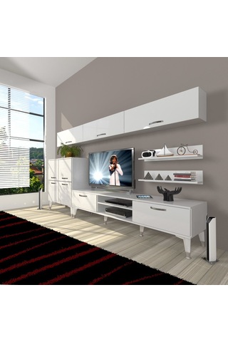 Decoraktiv Eko 8 Mdf Dvd Silver Tv Ünitesi Tv Sehpası Beyaz