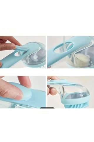 Silikon Hazneli Uzun Saplı Kafa Masajı Saç Yıkama Fırças