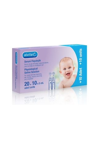 Alvita Serum Fizyolojik 30 Flakon (20+10X5Ml) 3 Kutu