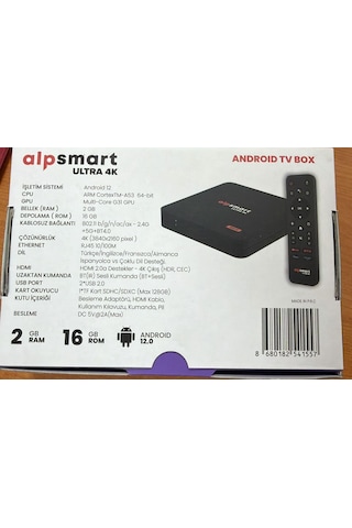 Alpsmart As-510 2gb - 16gb - Sesli Komut - 4k - Android 12 Tv Box