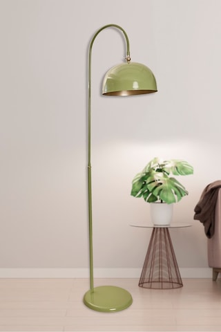 Luzarana Sonart Lambader Su Yeşili Metal Tasarım Lüx Yerden Aydınlatma Sarı