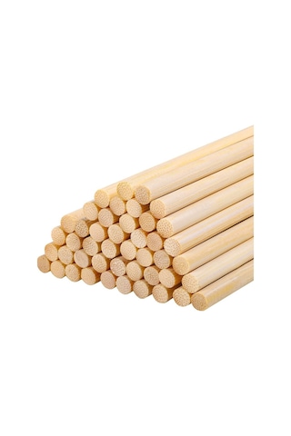 Ahşap Bambu Sivri Uçlu Patates Kızartma Çubuğu Çöp Şiş - Boy:35 Cm. / En:5 Mm. -50 Adetlik 1 Paket
