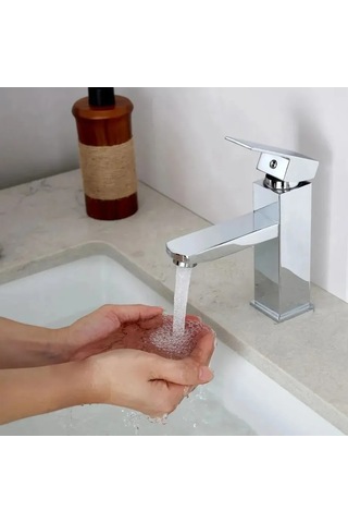 Aquadv Faucets Paslanmaz Çelik Krom Lavabo Bataryası 447959742 Krom