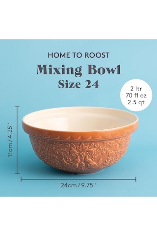 Ayrex Mason Cash Home To Roost Karıştırma Kasesi / Kabartmalı Tavuk Ve Horoz Tasarımlı 24cm Toprak Kap / Hamur, Pa Genel
