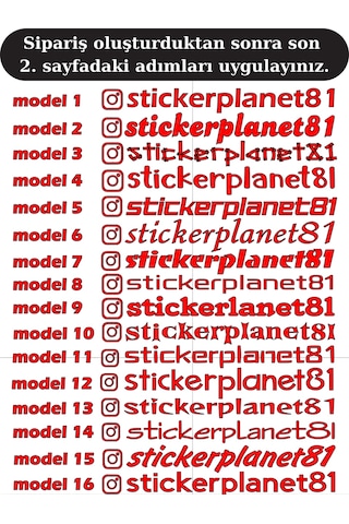 2adet İnstagram Kullanıcı Adı Sticker Scooter, Akülü Motor Kişiye Özel Oto & Cam Sticker