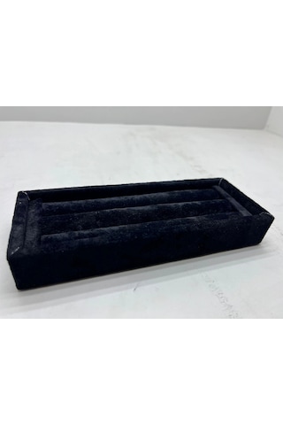 Süet Kumaş Siyah Renk 18 / 7 Cm Rulo Çekmece İçi Yüzük Standı