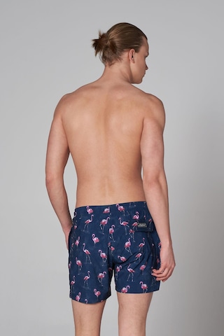 John Frank Flamingo Desenli Hızlı Kuruyan Mayo Short Erkek Mayo Short Jfssswl61 Lacivert