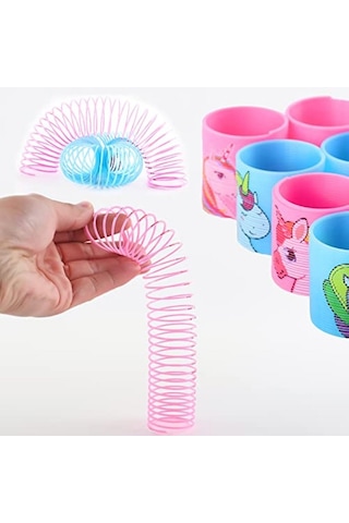 4 Adet Stres Yayı Unıcorn Stres Oyuncakları Akordiyon Yay Stres Oyunları Eğitici Oyuncak Yay