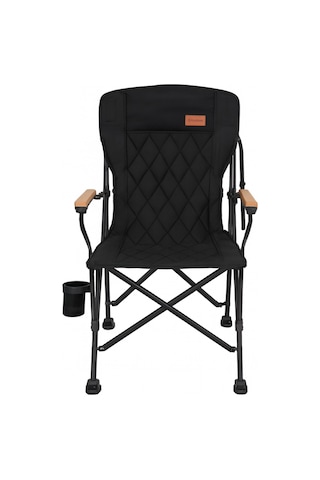 Kingcamp Polar Comfort Plus Ultra Konforlu Katlanır Kamp Sandalyesi Black Siyah