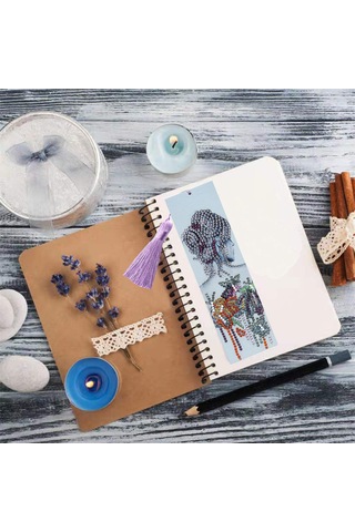 Padalink 21x6cm Deri Yapıştırma Taşlı Kitap İşareti, Çok Renkli Taşlar, Araç Seti Ve Süperlik İçeren Dıy Oyuncak Diğer