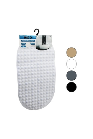 Renkli Vantuzlu Kaydırmaz Banyo Paspası Oval Top Desenli 34x65cm 21 x 21