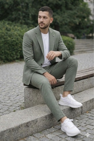 Modmen Talyan Kesim Takım Elbise Krem Spor İpli - Slım Fıt Haki