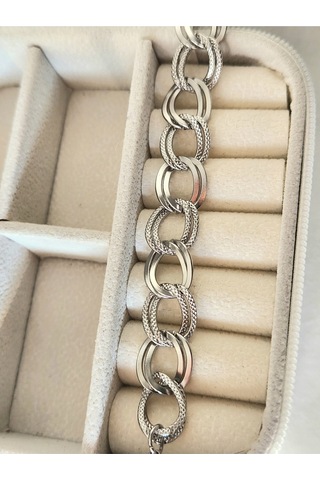 Samanyolu Model Silver Gümüş Renk Çelik Bileklik