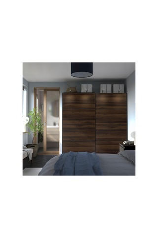 Ikea Mehamn Serisi, Sürgü Kapak, 100x201 Cm, Koyu Kahve-meşe Görünümlü