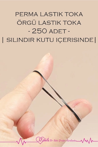 Lastik Toka, Perma Lastiği, Saç Tokası, Örgü Tokası, Saç Lastik Toka 1 Paket 250 Adet +-10 Adet Siyah