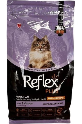 Reflex Plus Pocket Treats Antı-haırball Somonlu Yetişkin Kedi Maması 1,5 Kg