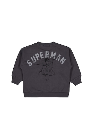 Superman Logo Baskılı 2-5 Yaş Sweatshirt - Gri Antrasit