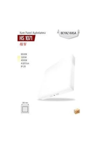 Helios: Kare Panel Aydınlatma Asel Album, 48w, 6500k Beyaz Işık , Beyaz Kare Kasa Hs 1071 Beyaz