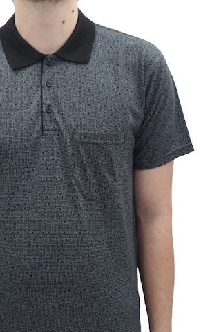 Santa Dmctekstil Erkek Jakarlı Desenli Klasik Kesim Rahat Kalıp Tek Cepli Polo Yaka T-shirt Siyah