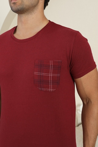 Sude Homewear Erkek Kısa Kol Şortlu Pijama Takımı Bordo