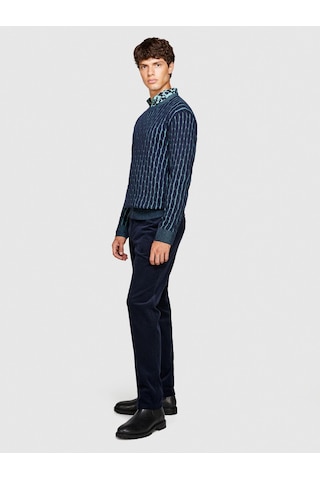 Sisley %100 Koton Slim Fit Fitilli Kadife Pantolon Erkek Lacivert T-shirt - 323a4sfrsf03d