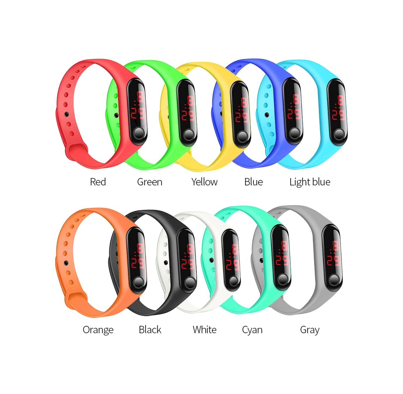 Padalink Led Çocuk Spor Akıllı Bileklik - Hafif Mavi Silikon Kordon, Kol Saati, Hediye Tercihi, Dayanıklı Tasarım Diğer